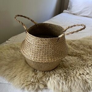 Vintage Woven Market Basket